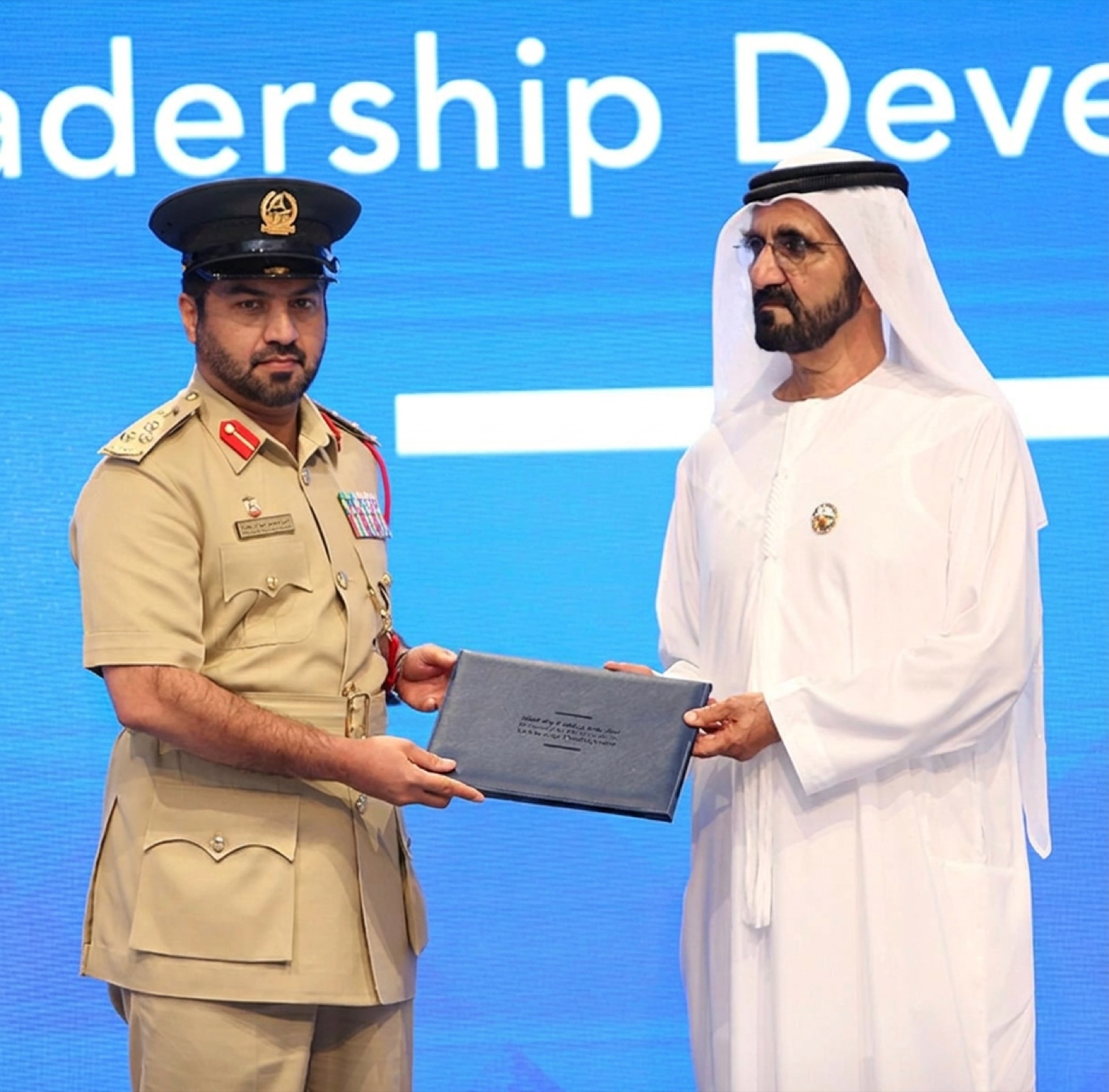 Jamal Al Jallaf receiving the Leadership Development certificate from HH Sheikh Mohammed bin Rashid Al Maktoum